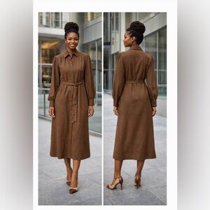 Elegant Brown Midi Dress